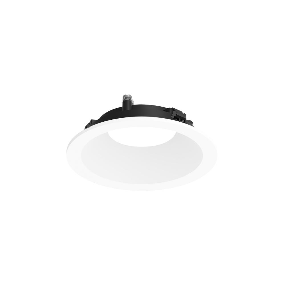 3" Apollo Round Flanged Downlight Trim, Matte Powder White Finish