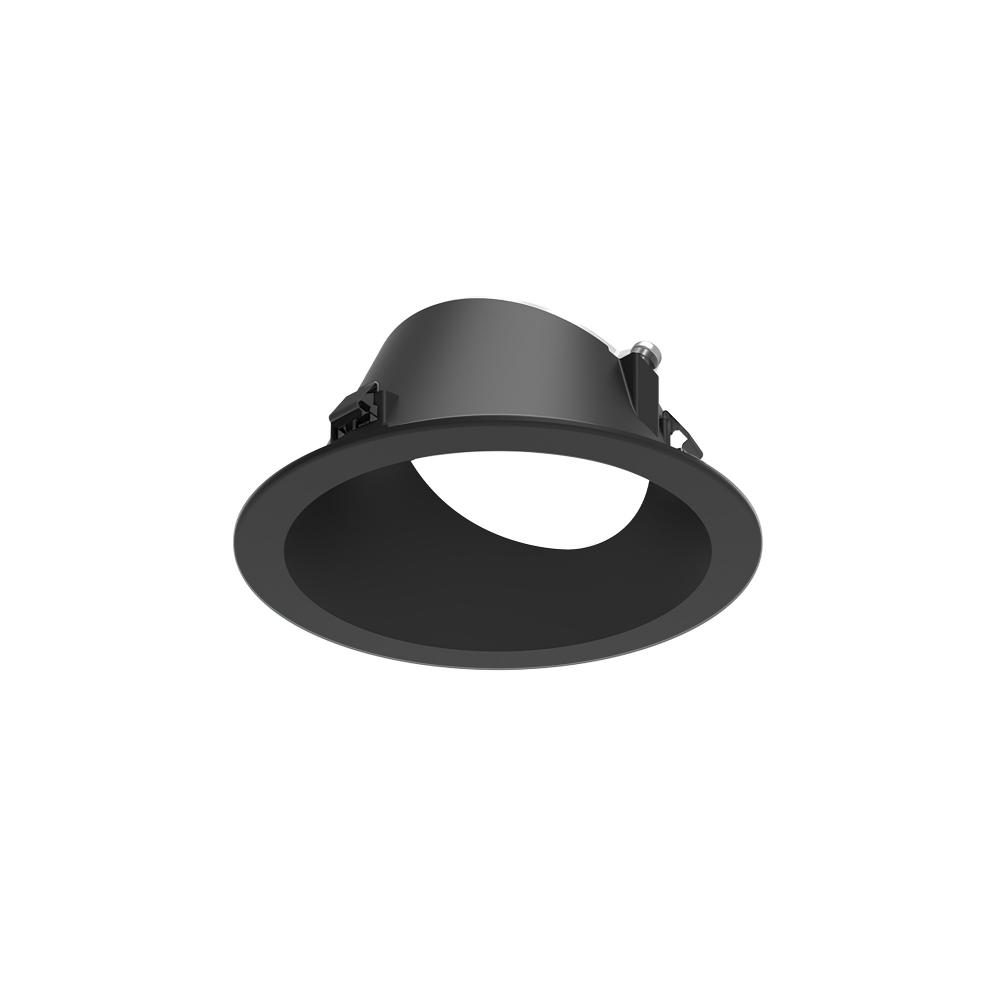 3" Apollo Round Flanged Wall Wash Trim with Clear Lens, Black Finish