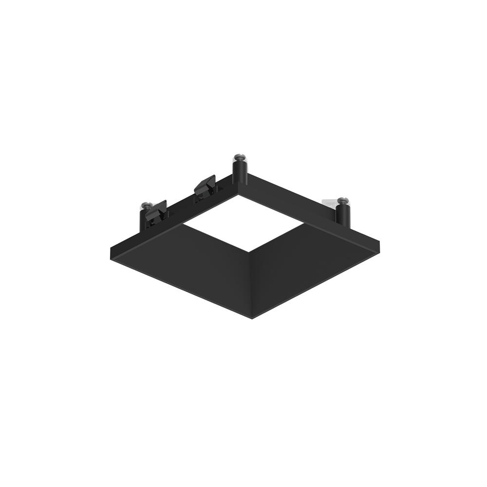 3" Apollo Square Flangeless Downlight Trim, Black Finish