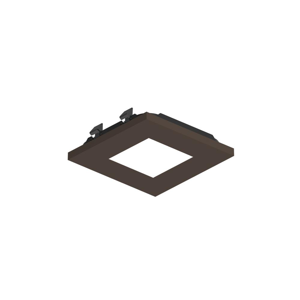3" Apollo Square Flangeless Pinhole Trim with Clear Lens, Bronze Finish