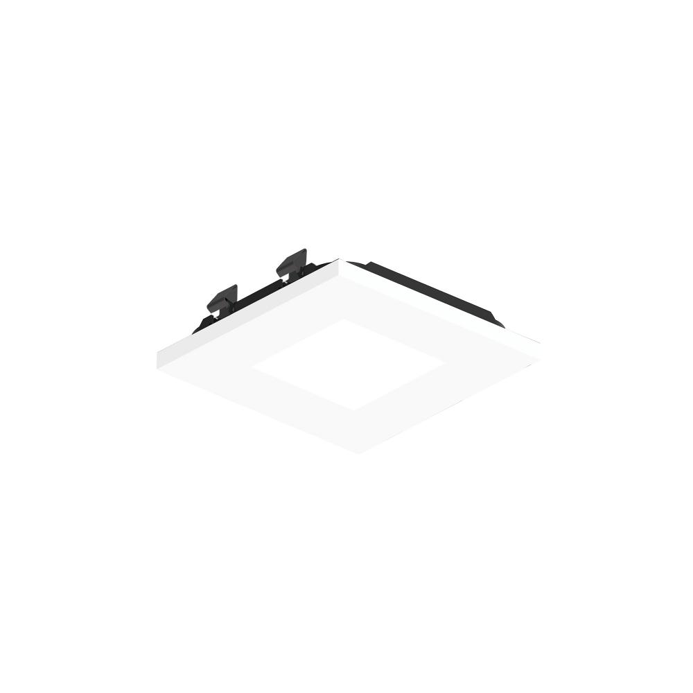 3" Apollo Square Flangeless Pinhole Trim with Clear Lens, Matte Powder White Finish