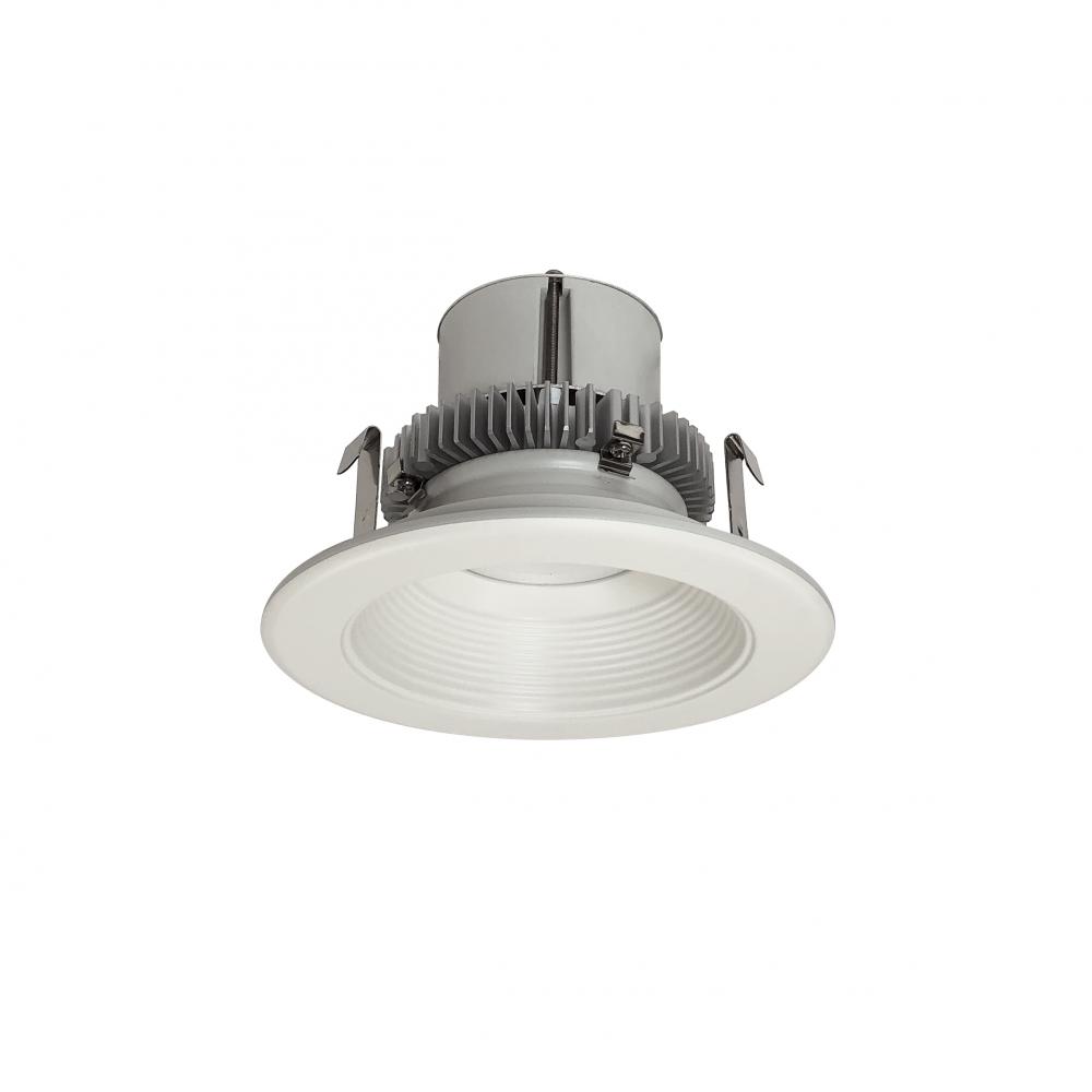4" Cobalt Click Round Retrofit Baffle, 750lm / 10W, 2700K, White Baffle / White Flange