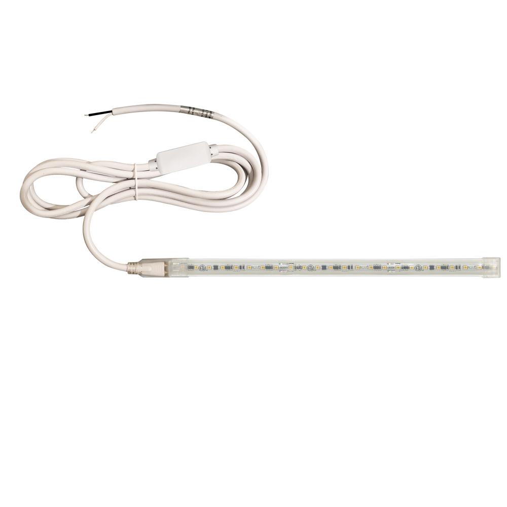 Custom Cut 6-ft 120V Continuous LED Tape Light, 330lm / 3.6W per foot, 3000K, w/ Mounting Clips and