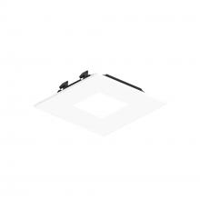 Nora NAPF-3SPHMPW/CL - 3" Apollo Square Flanged Pinhole Trim with Clear Lens, Matte Powder White Finish