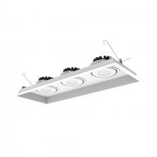 Nora NMRT3-3RL440FWW - Three-Head Flanged LED Multiple Lighting Trim, 3000lm per Head w/ Flood Optic, 4000K, Regressed