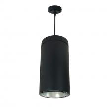 Nora NYLS3-6P1L340FC12DBB - 6" Sapphire III Pendant Mount Black Cylinder, Diffused Clear Reflector/Black Flange, 120-277;