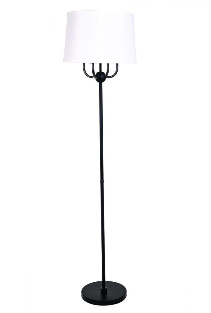 Alpine 4 Light Cluster Black/Supreme Silver Hammered Accent Floor Lamp