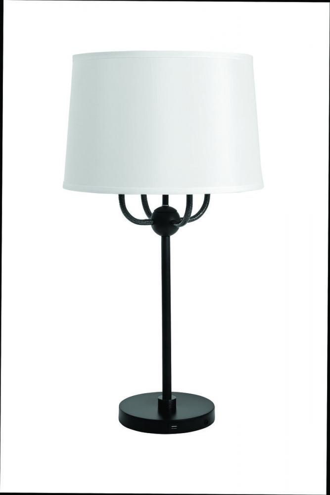 Alpine 4 Light Cluster Black/Supreme Silver Hammered Accent Table Lamp