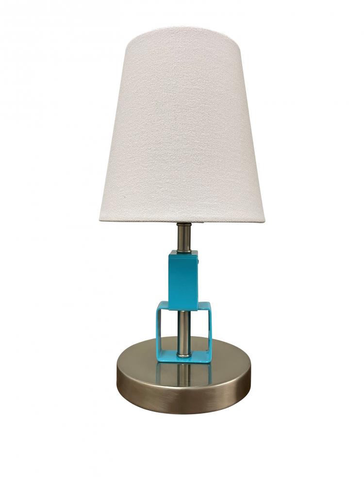 Bryson Mini Satin Nickel and Azure Accent Lamp