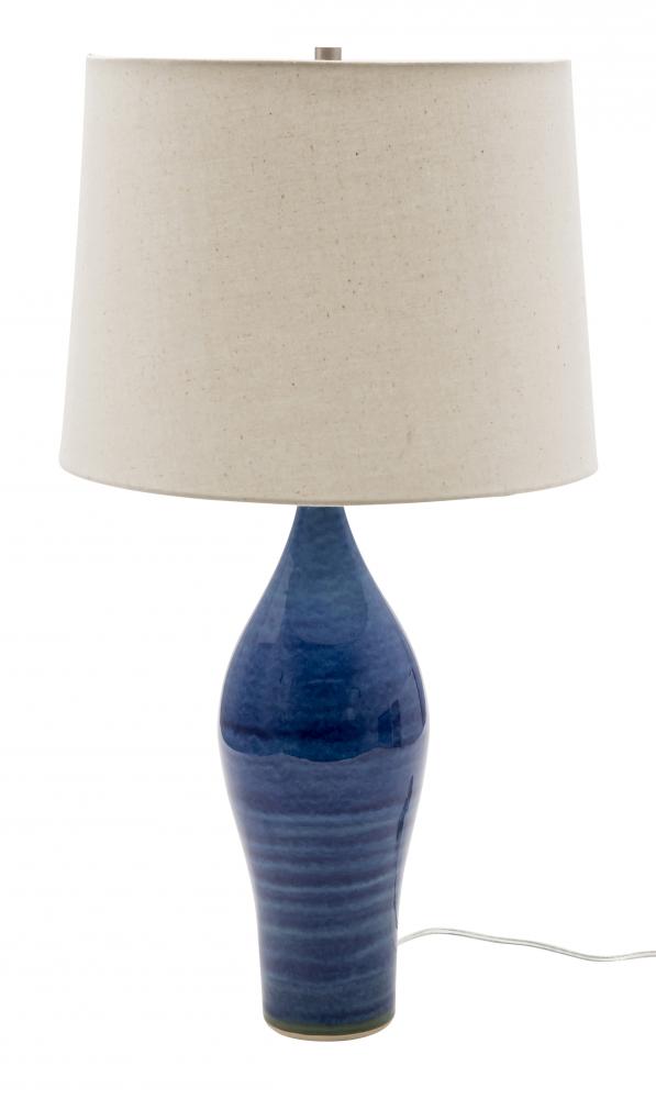 Scatchard 27" Stoneware Table Lamps in Blue Gloss