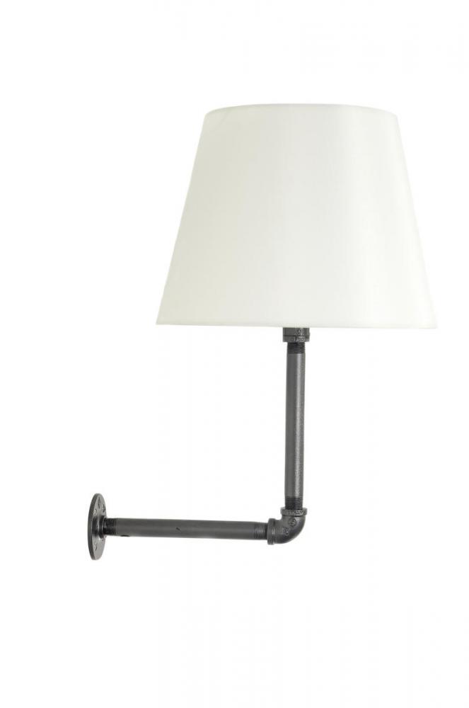 Studio Industrial Granite Wall Lamp with Fabric Shade (Pin Up Only)