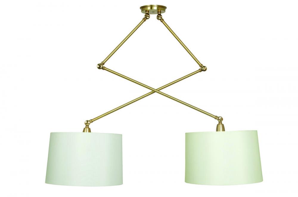 Uptown Double Adjustable Pendant Satin Brass/Polished Brass Accents