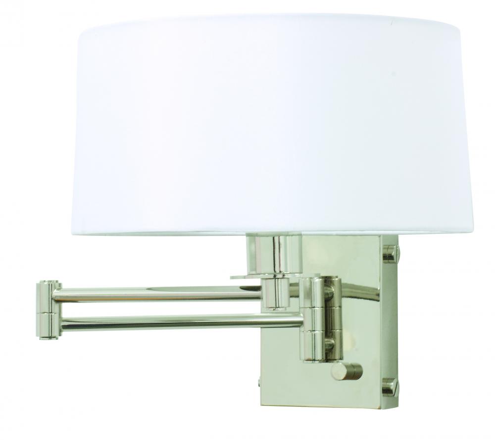Wall Swing Lamp in Polished Nickel with Full Range Dimmer