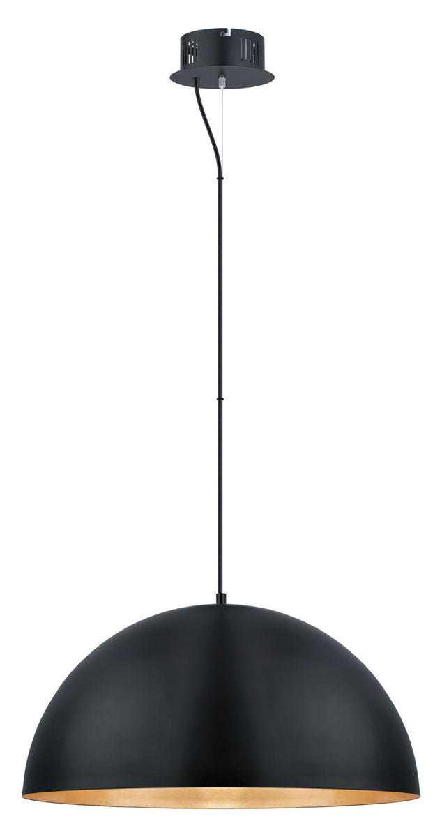 1 LT Integrated LED Pendant w/ Black Finish & Black w/ Gold Interior Metal Shade