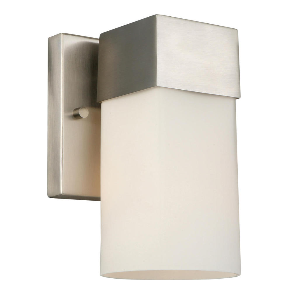 1 LT Wall Light w/ Brushed Nickel Finish & Frosted Glass Shade