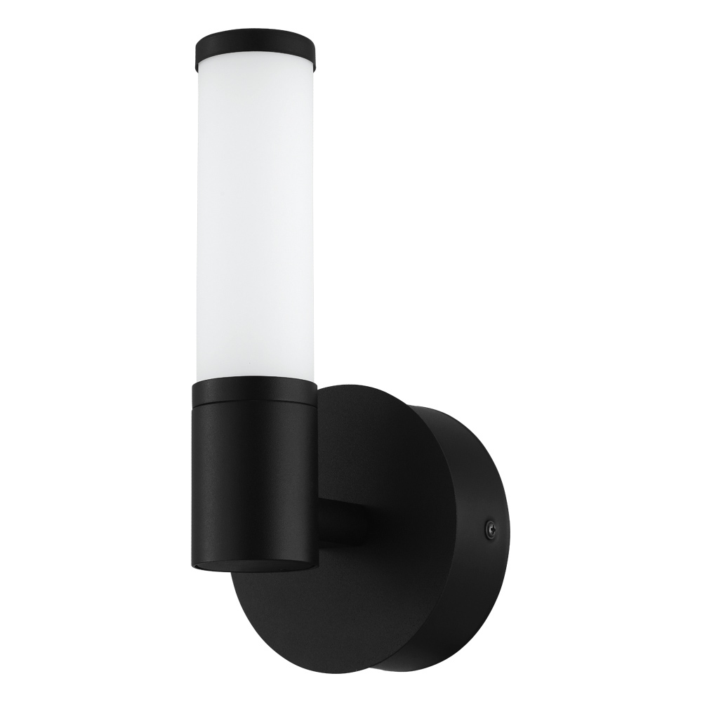1 LT Integrated Led Bath/ Vanity Light w/ Black Finish & White Shade