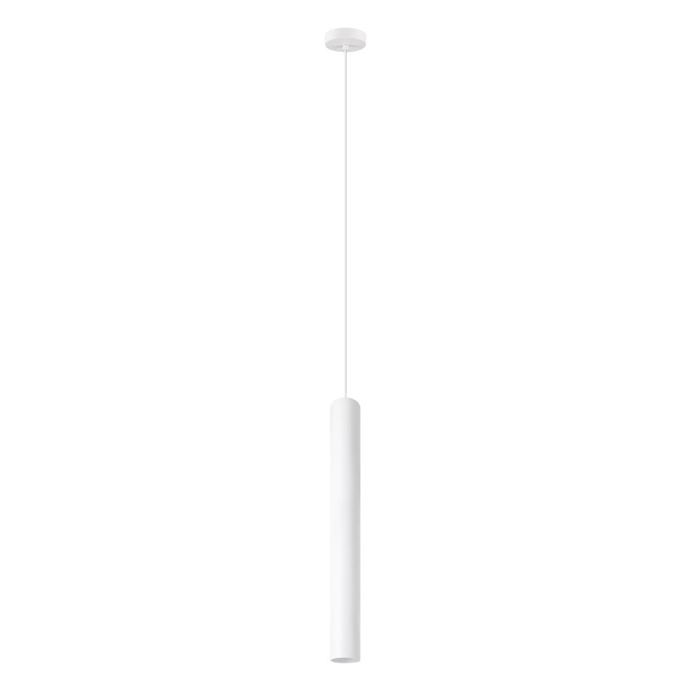 1 LT Pendant w/ White Finish & White Cylinder Shade