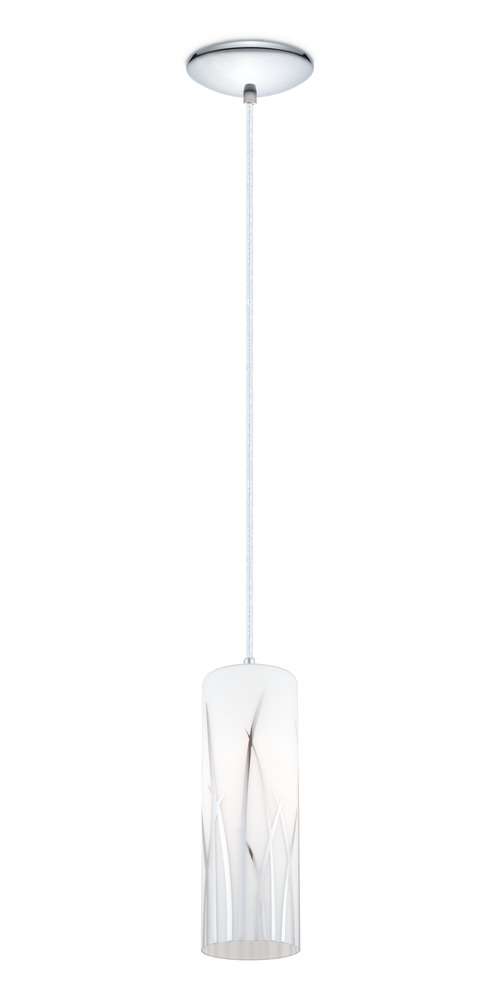 1 LT Mini Pendant w/ Chrome Finish & White & Chrome Décor Shade