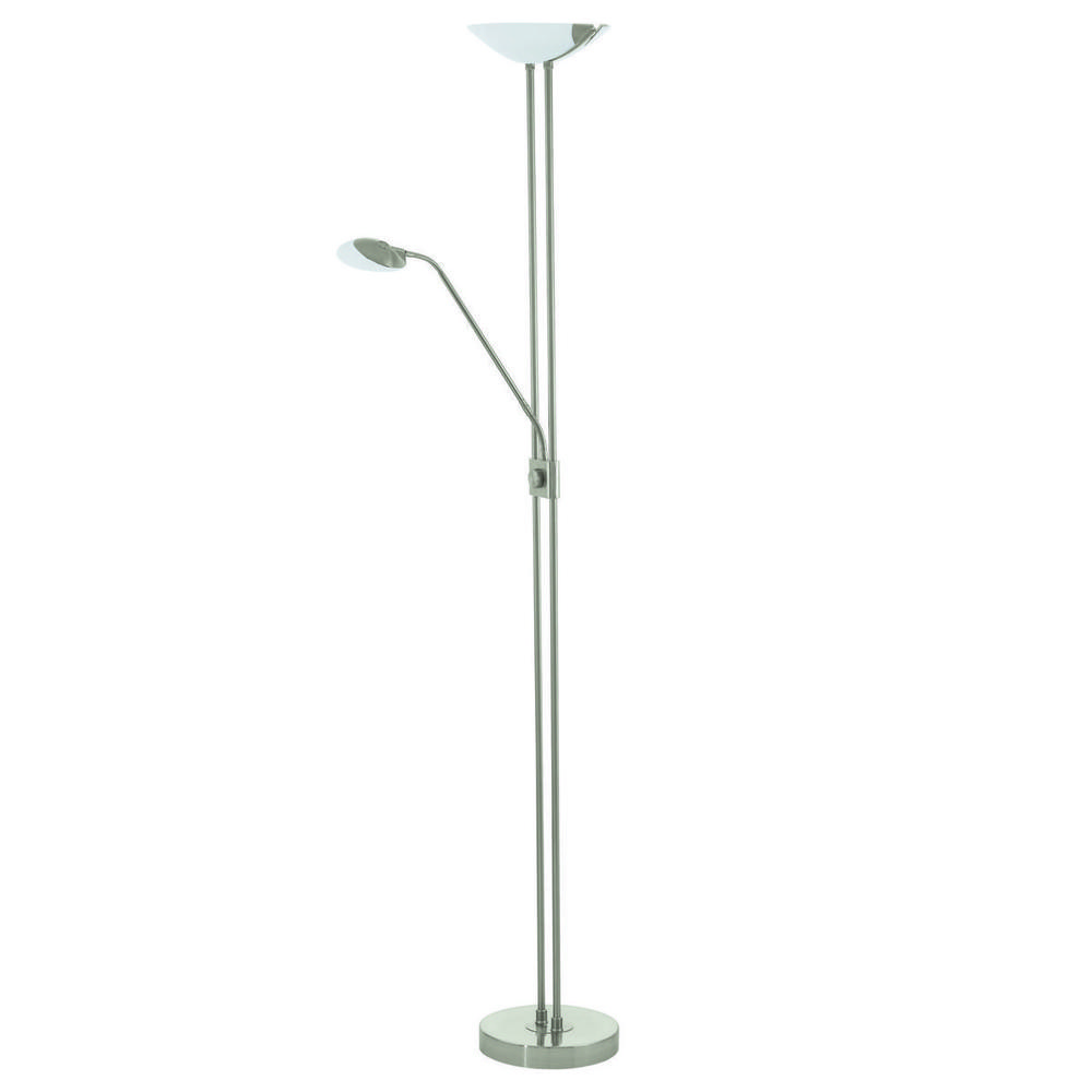 2 LT Integreated LED Floor Lamp w/ Matte Nickel Finish & Adjustable Reading Lamp