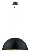 Eglo 201295A - 1 LT Integrated LED Pendant w/ Black Finish & Black w/ Gold Interior Metal Shade