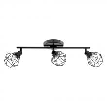 Eglo 202167A - 3 LT Fixed Track Light w/ Matte Black Finish & Matte Black Geometric Adjustable Shades