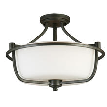 Eglo 202904A - 3 LT Semi Flush Ceiling Light w/ Graphite Finish & Frosted Glass Shades