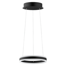Eglo 203456A - 2 LT Integrated LED Circular Open Pendant w/  Black Finish & White Acrylic Diffuser