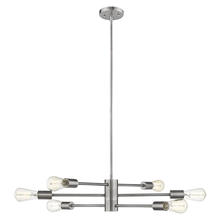 Eglo 203475A - 6 LT Open Bulb Chandelier w/ Polished Nickel Finish & Semi-Adjustable Arms