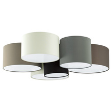Eglo 203559A - 6 LT Ceiling Light w/ White/Black/Taupe/Grey & Cappuchino Shades