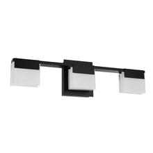 Eglo 203963A - 3 LT Integrated LED Bath/Vanity Light w/ Black Finish & Frosted Glass Shade