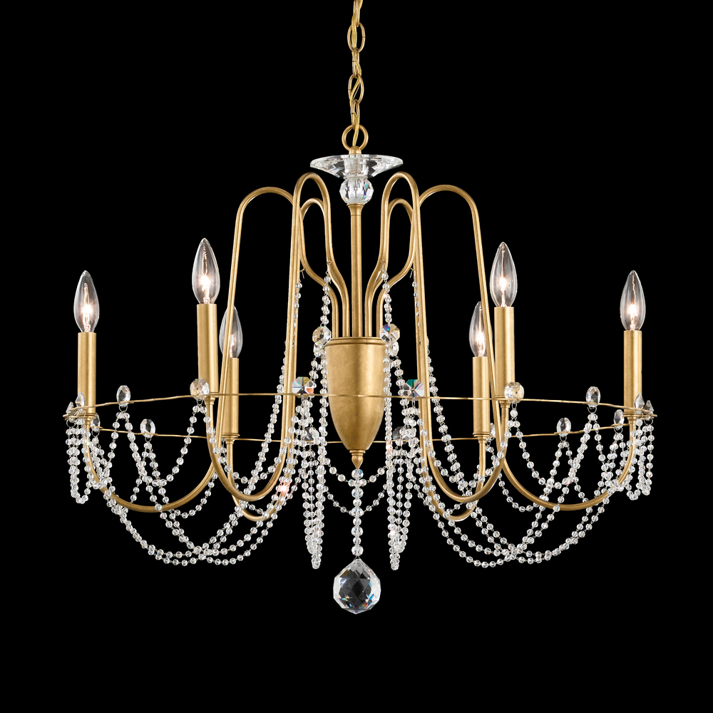 Esmery 6 Light 120V Chandelier in Etruscan Gold with Optic Crystal