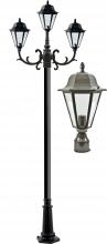 Dabmar GM1303-LED6-BZ - DANIELLA POST THREE LIGHT FIX W/ CLEAR GLASS 3 X LED 6
