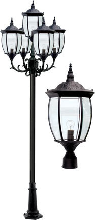 Dabmar GM3005-LED9-B - VICTORIA POST FIVE LIGHT FIX 5 X LED 9W 85-265V