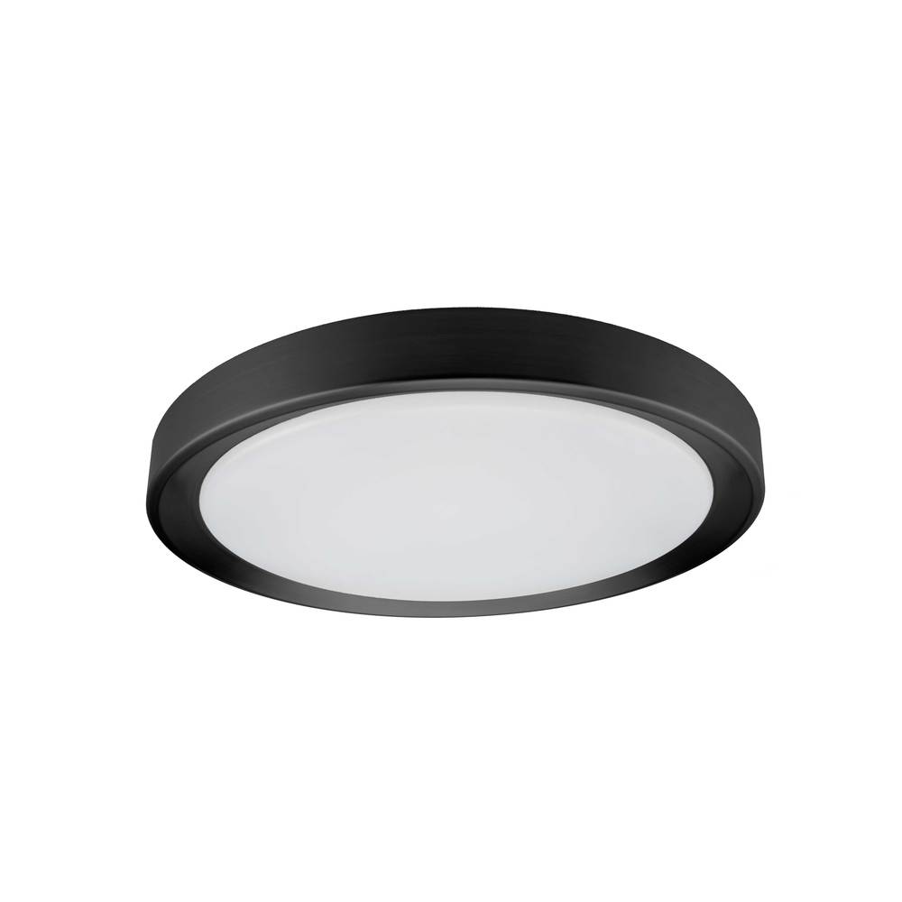24W 3CCT Flush Mount Sandy Black with White Diffuser