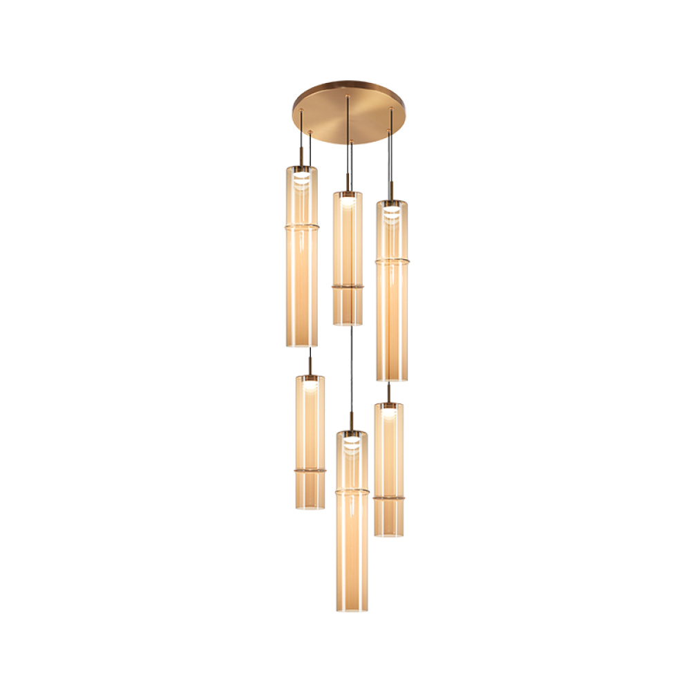 Bambu Aged Gold Brass Pendant
