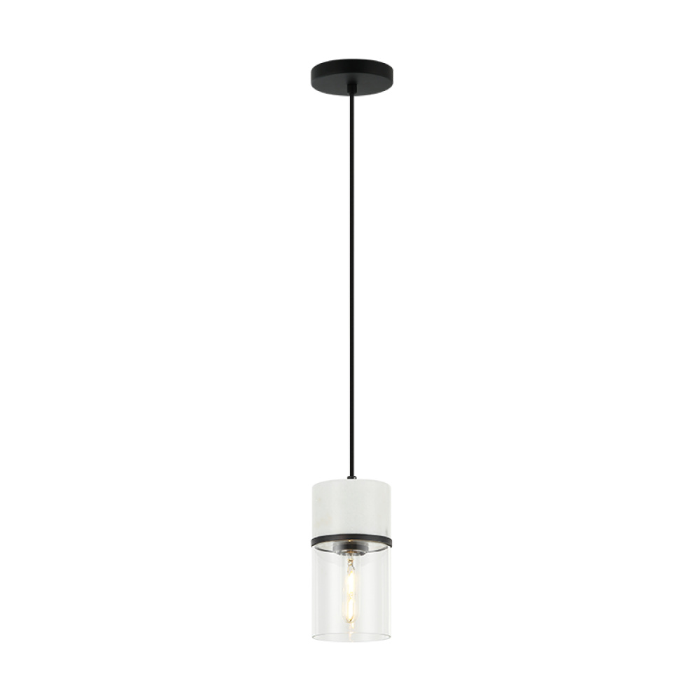 Marmor Matte Black + White Marble Pendant