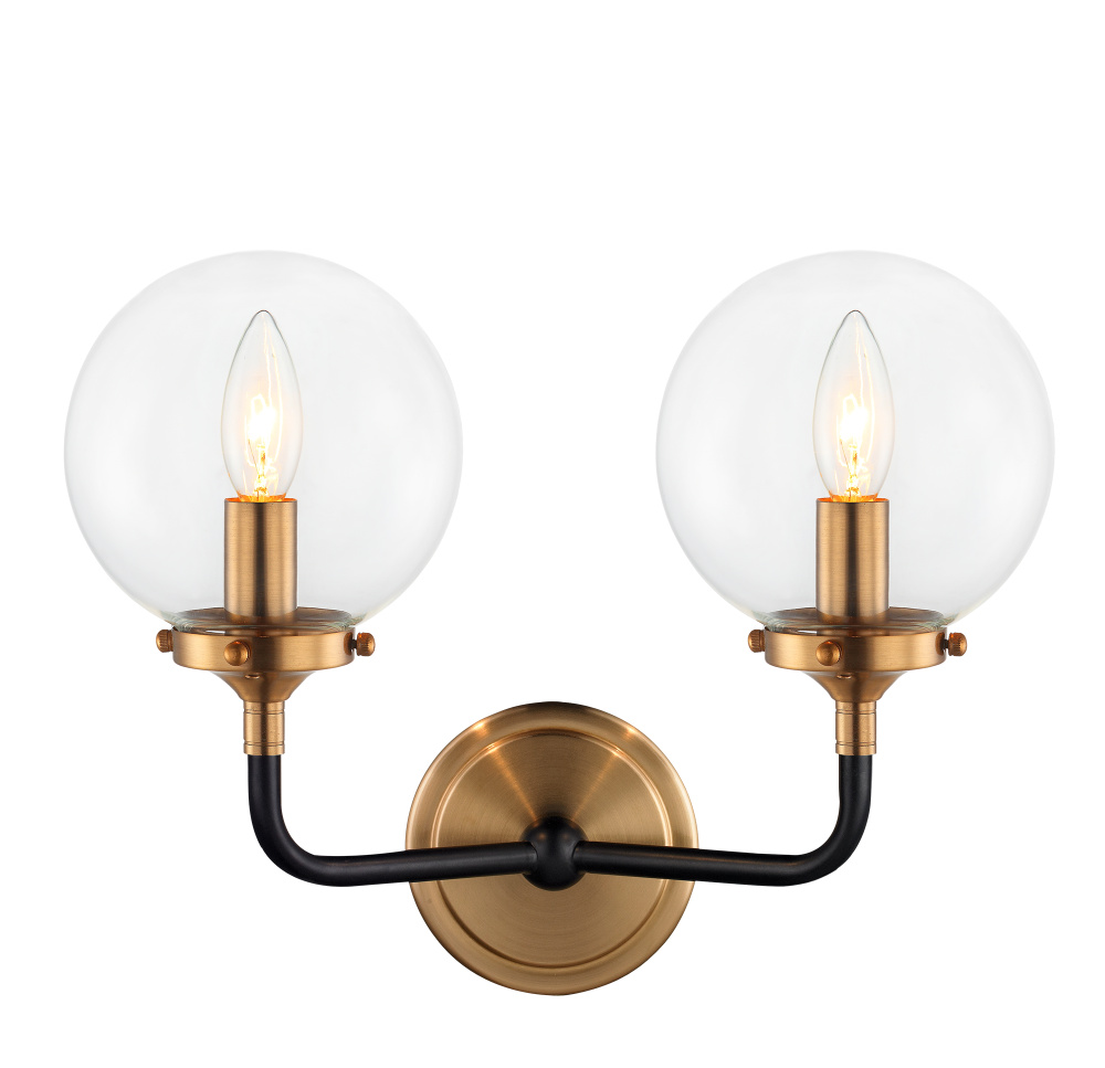 Particles Aged Gold Brass Wall Sconce