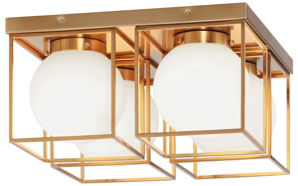 Squircle Aged Gold Brass Ceiling Mount