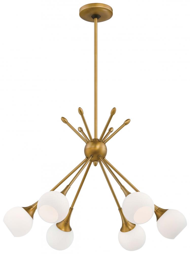 PONTIL - 6 LIGHT CHANDELIER