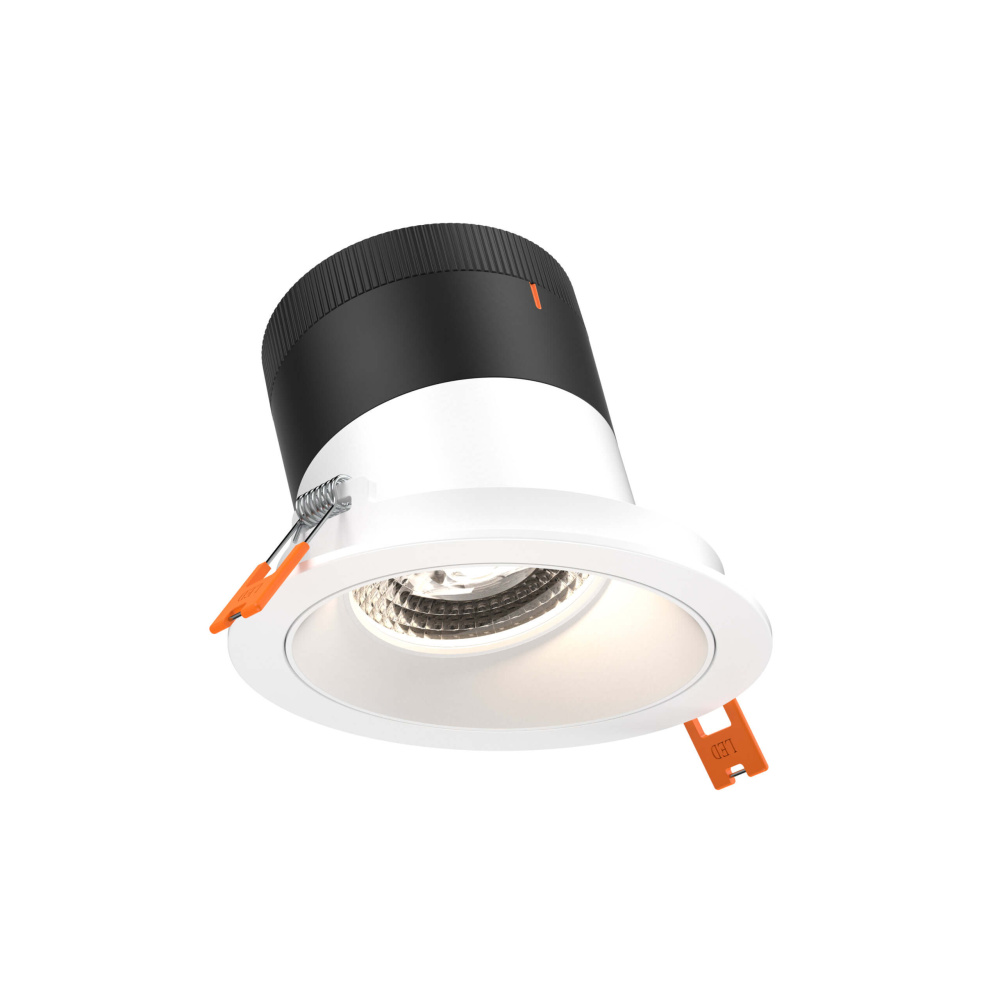 4in Modular Downlight, 5CCT, 60 degree Beam Angle, Slope Ceiling, White, White Trim