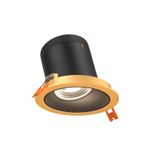 Dals RC04-CC-60-SLBK-TGD - 4in Modular Downlight, 5CCT, 60 degree Beam Angle, Slope Ceiling, Black, Gold Trim