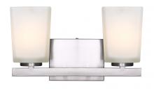 Canarm IVL472A02BN - Hartley, 2 Lt Vanity, Flat Opal Glass, 100W Type A, 14" x 8" x 6 1/2"